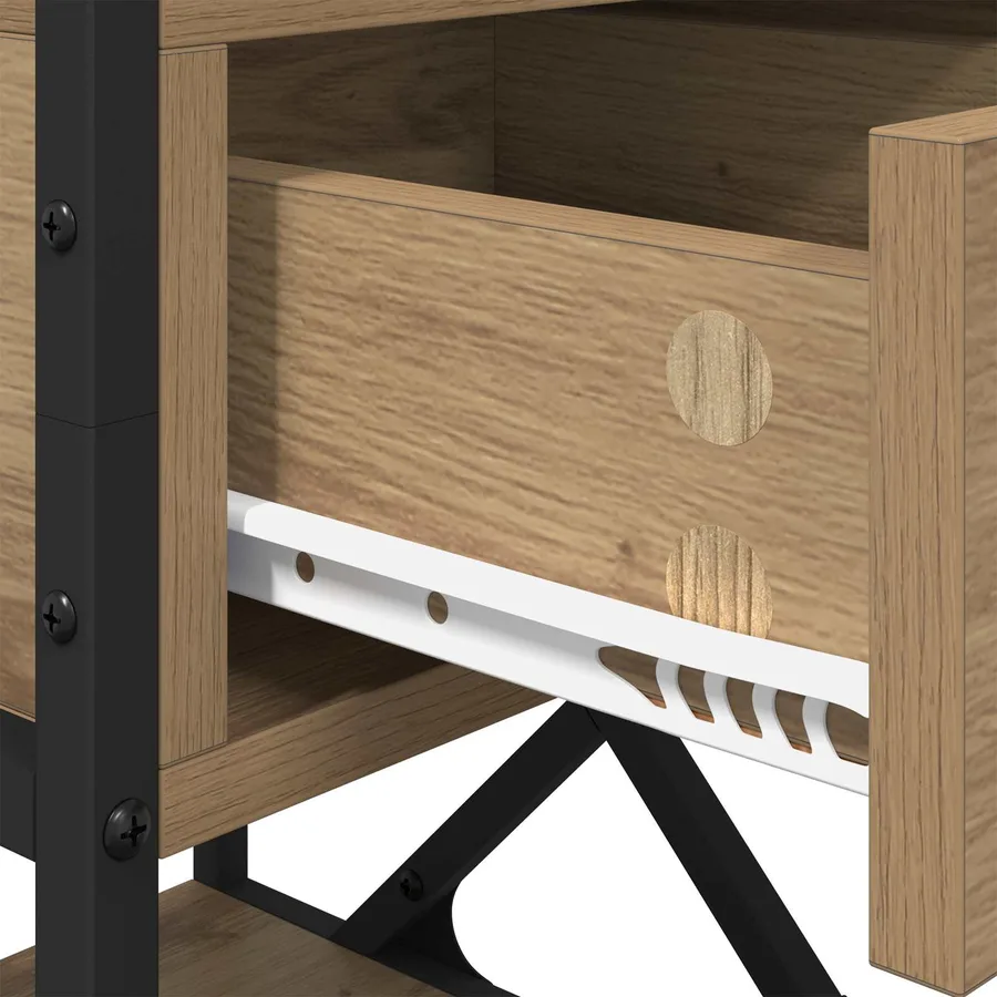 Cabinet de chevet 2 pc Chêne artisanal 40 x 42 x 55 cm - 8