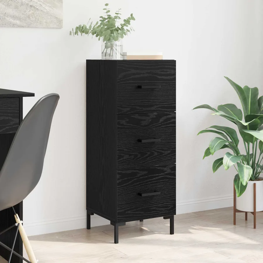 Buffet Chêne noir 34,5 x 34 x 90 cm Bois d'ingénierie