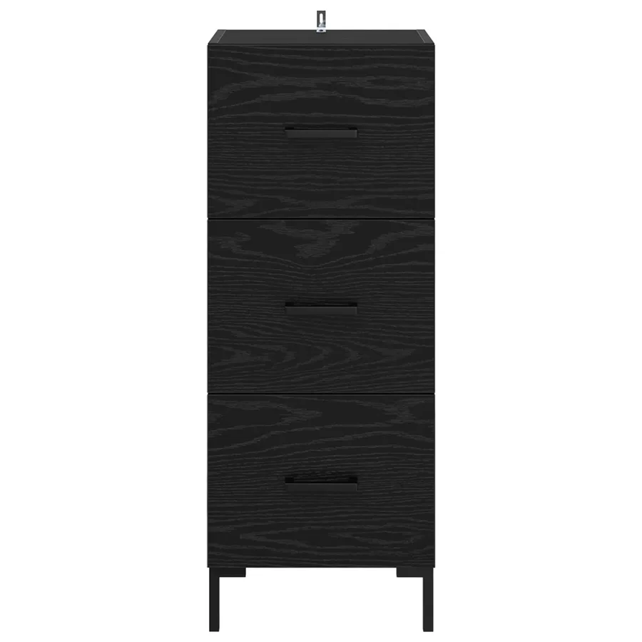 Buffet Chêne noir 34,5 x 34 x 90 cm Bois d'ingénierie - 6