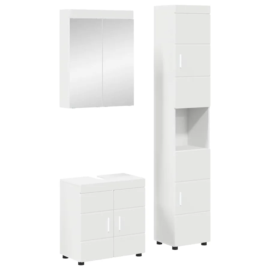 Ensemble de mobilier de salle de bain TULUM 3 pcs Blanc