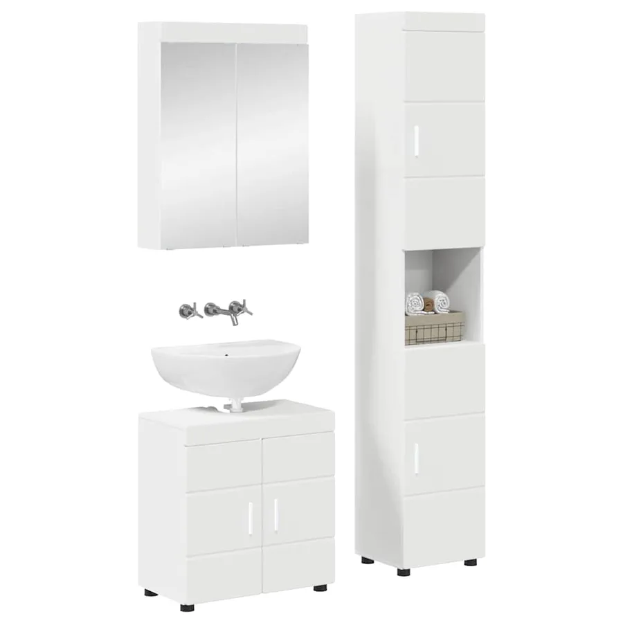 Ensemble de mobilier de salle de bain TULUM 3 pcs Blanc - 2