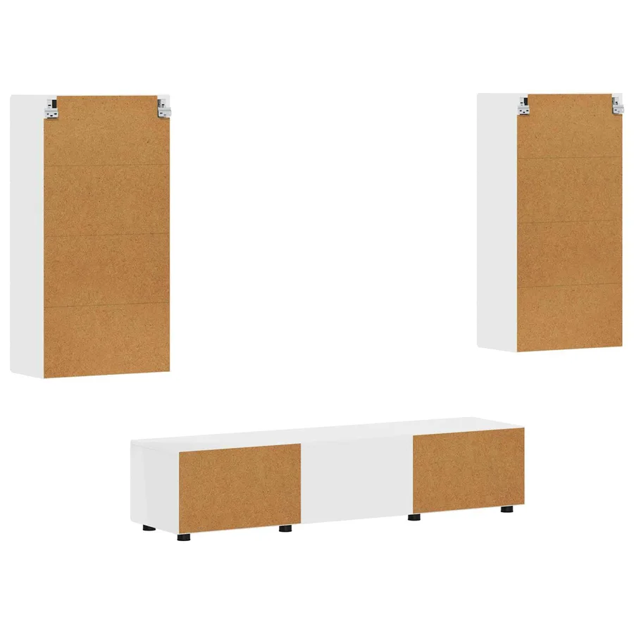 Ensemble meuble TV FLORIN 3 pcs Blanc Bois d'ingénierie - 9