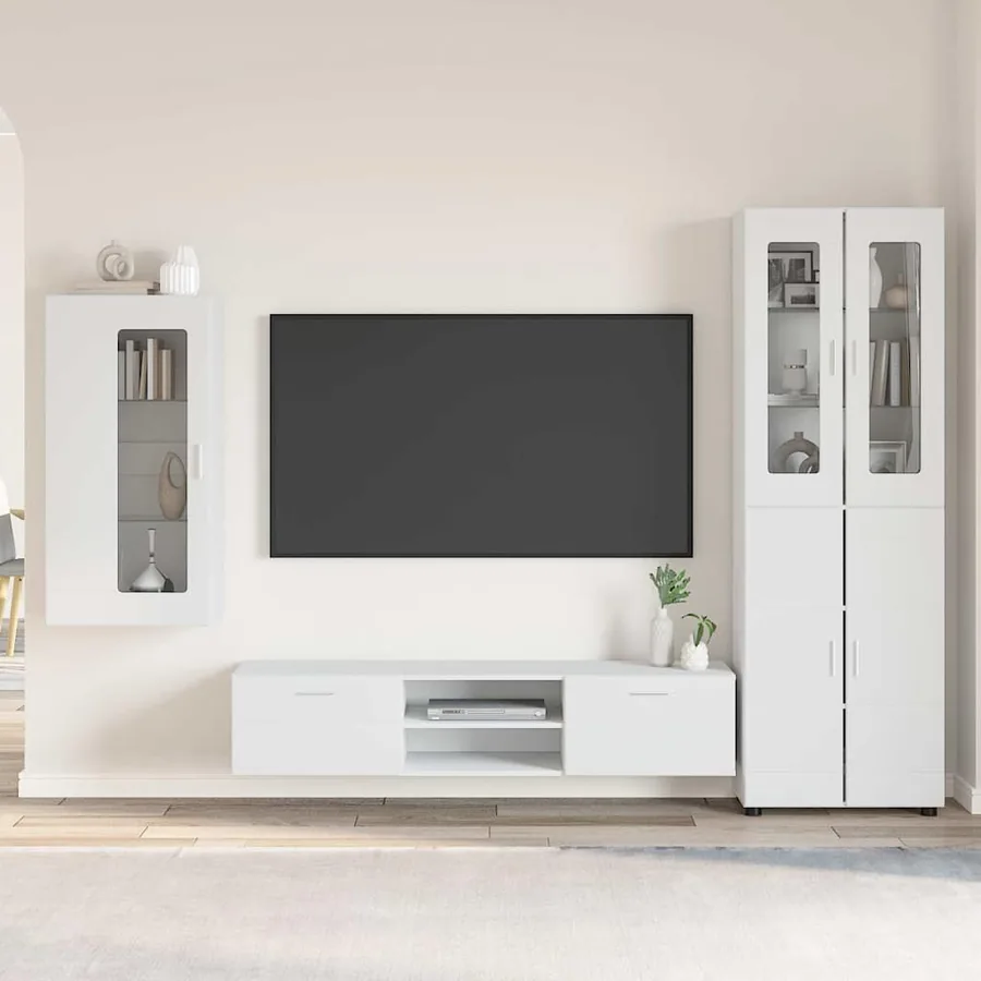 Ensemble meuble TV FLORIN 3 pcs Blanc Bois d'ingénierie