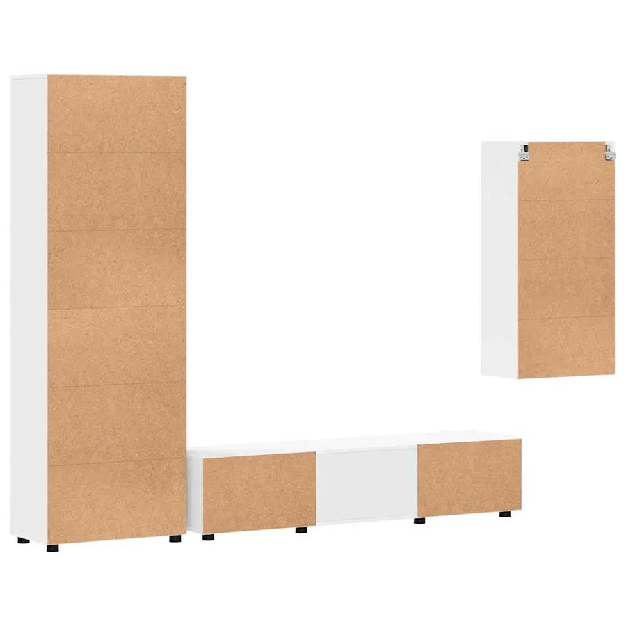 Ensemble meuble TV FLORIN 3 pcs Blanc Bois d'ingénierie - 10