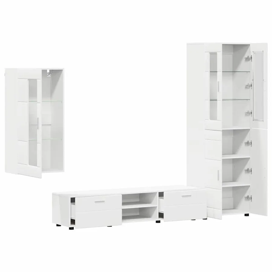 Ensemble meuble TV FLORIN 3 pcs Blanc Bois d'ingénierie - 5