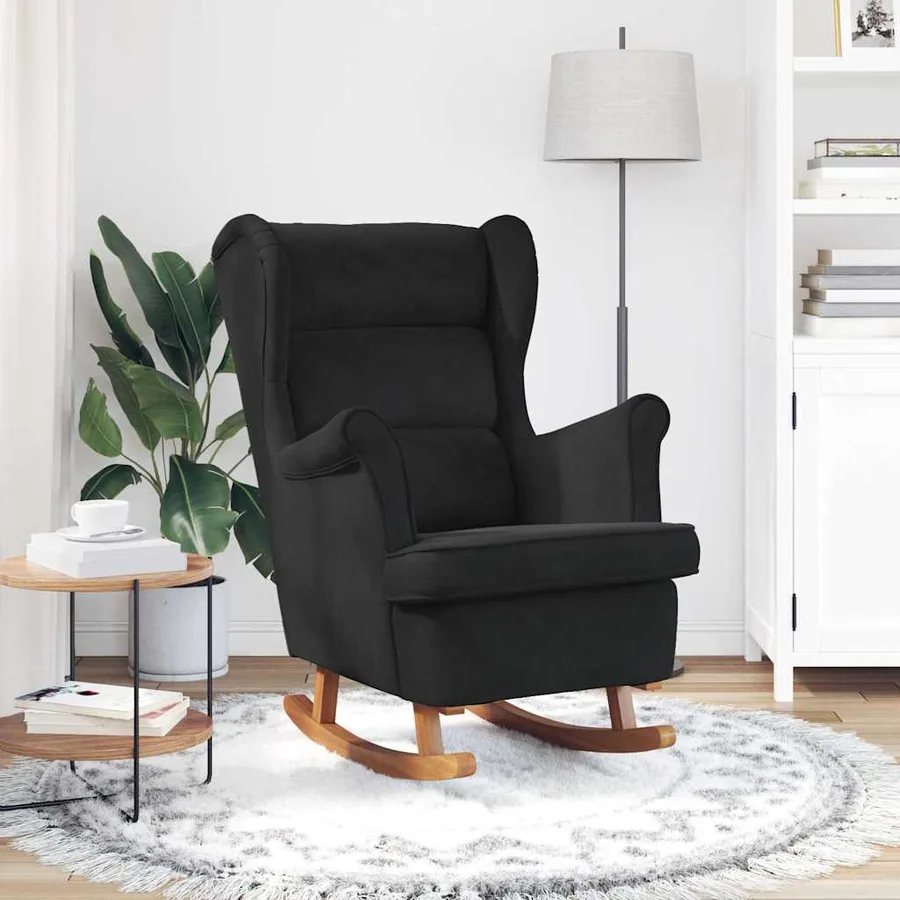 Chaise à bascule Noir 92 x 71 x 100 cm Contreplaqué - 3