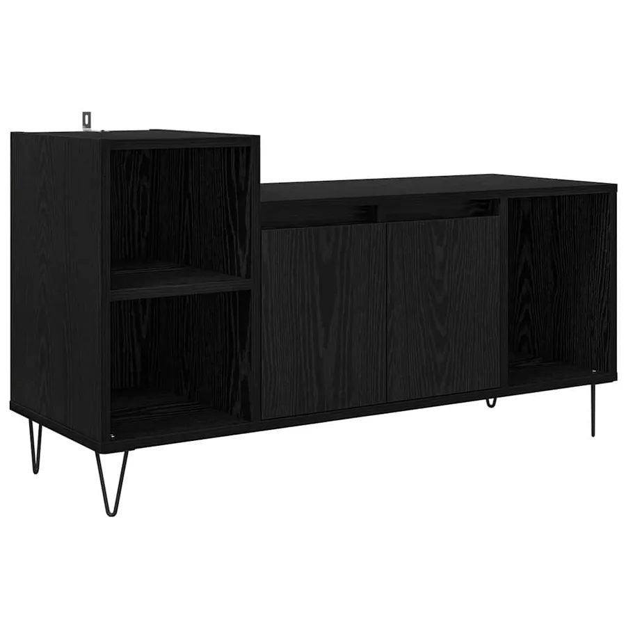 Meuble TV Chêne noir 100 x 35 x 55 cm Bois d'ingénierie - 2