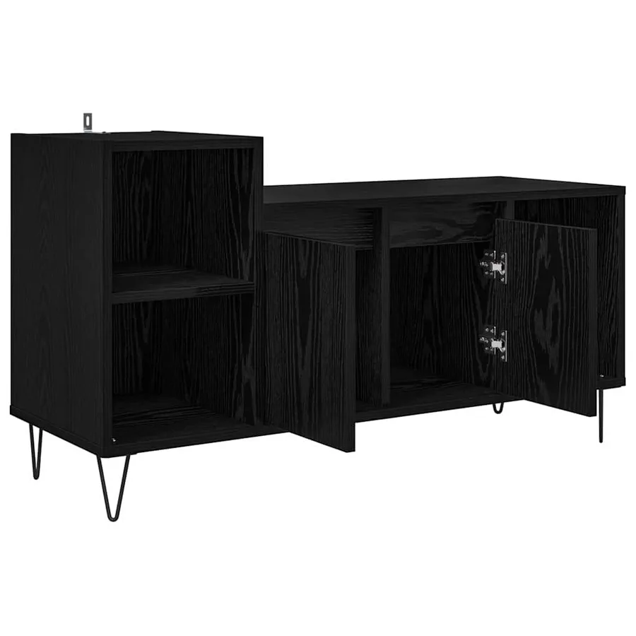 Meuble TV Chêne noir 100 x 35 x 55 cm Bois d'ingénierie - 5