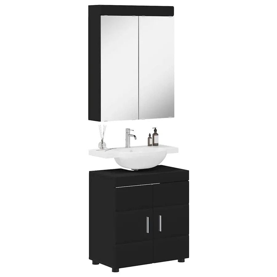Ensemble de mobilier de salle de bain TULUM 2 pcs Noir - 3