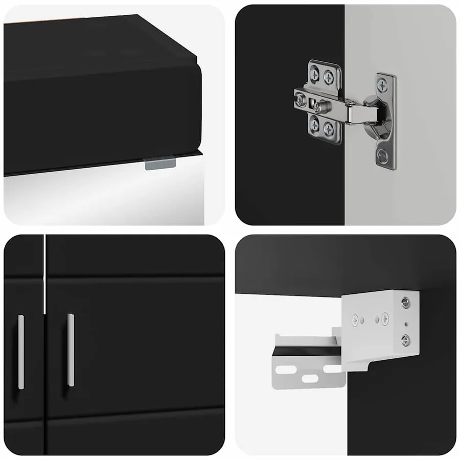 Ensemble de mobilier de salle de bain TULUM 2 pcs Noir - 9