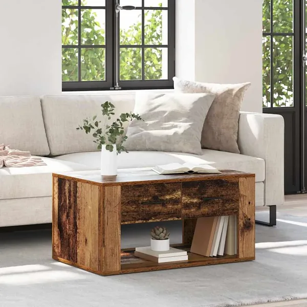 Table basse Bois Ancien 80 x 50 x 40 cm Bois d'ingénierie