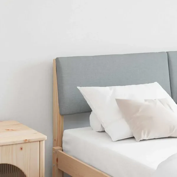 Tête de lit capitonnée Gris clair 160 cm Pin massif