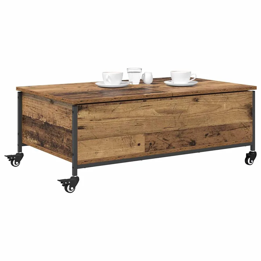 Table basse Bois Ancien 91 x 55 x 32 cm Bois d'ingénierie - 3