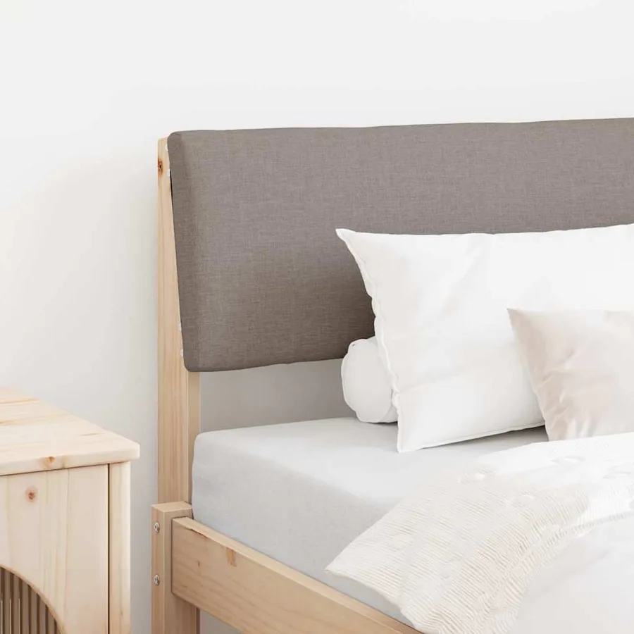 Tête de lit capitonnée Taupe 90 cm Pin massif