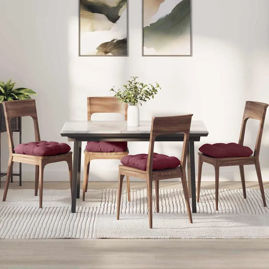 Coussins de siège 4 pcs Bordeaux 40 x 40 x 12 cm tissu