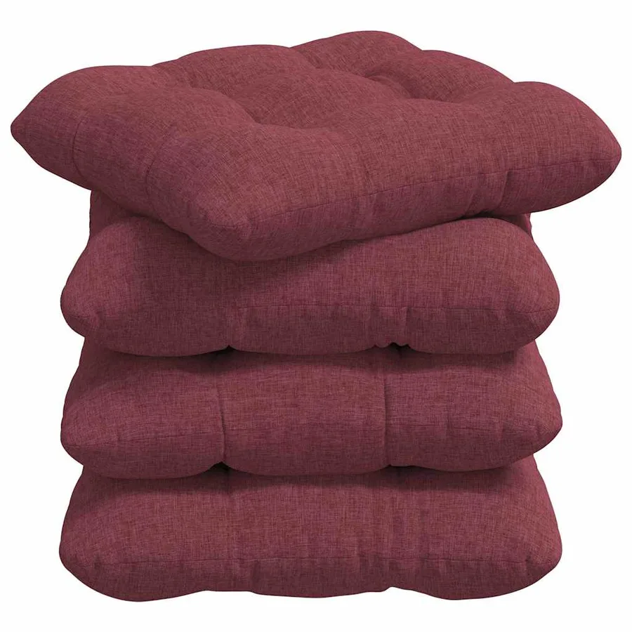 Coussins de siège 4 pcs Bordeaux 40 x 40 x 12 cm tissu - 2