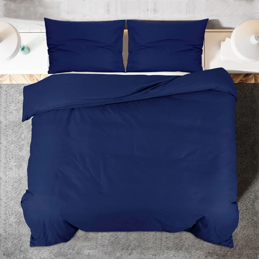 Ensemble de housse de couette Bleu marine 140x200 cm Microfibre - 5