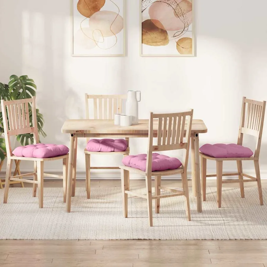 Coussins de siège 4 pcs Rose 40 x 40 x 12 cm tissu