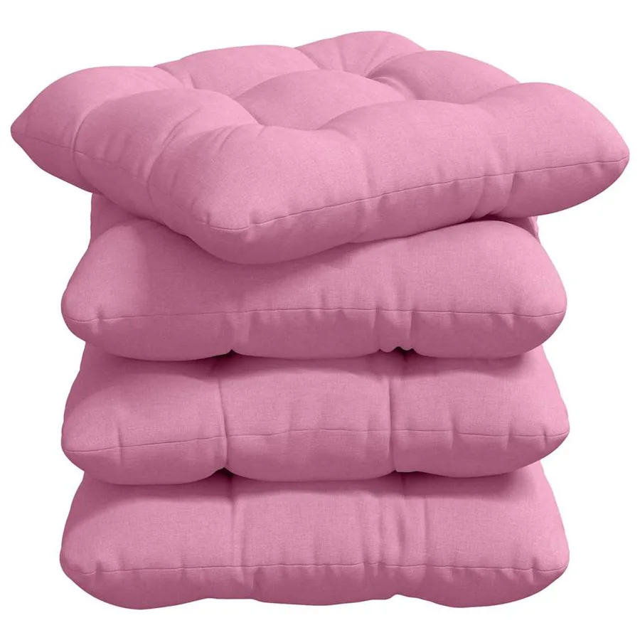 Coussins de siège 4 pcs Rose 40 x 40 x 12 cm tissu - 2