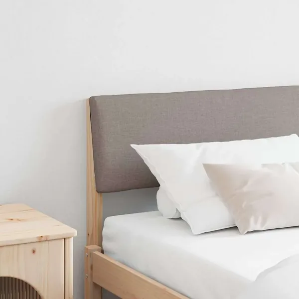 Tête de lit capitonnée Taupe 200 cm Pin massif