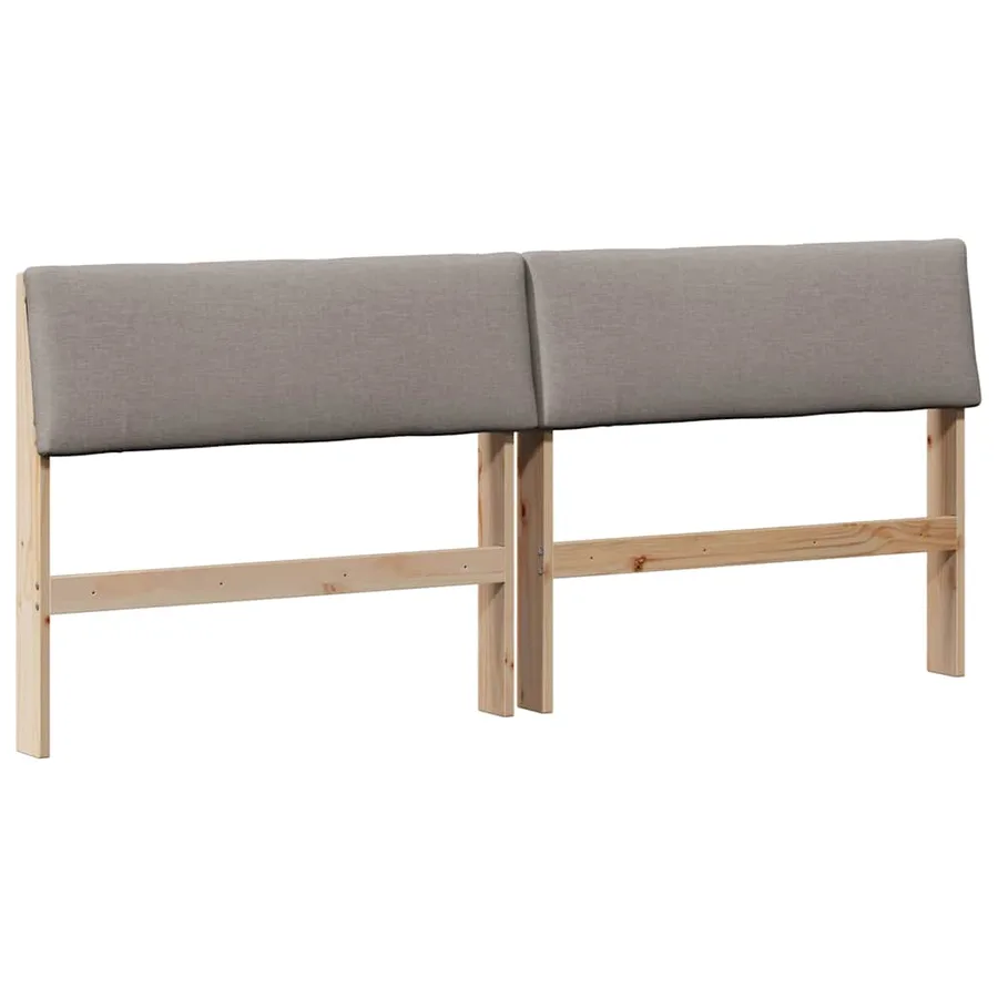 Tête de lit capitonnée Taupe 200 cm Pin massif - 2