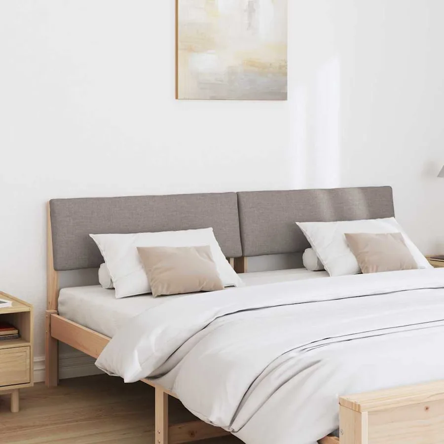 Tête de lit capitonnée Taupe 200 cm Pin massif - 3