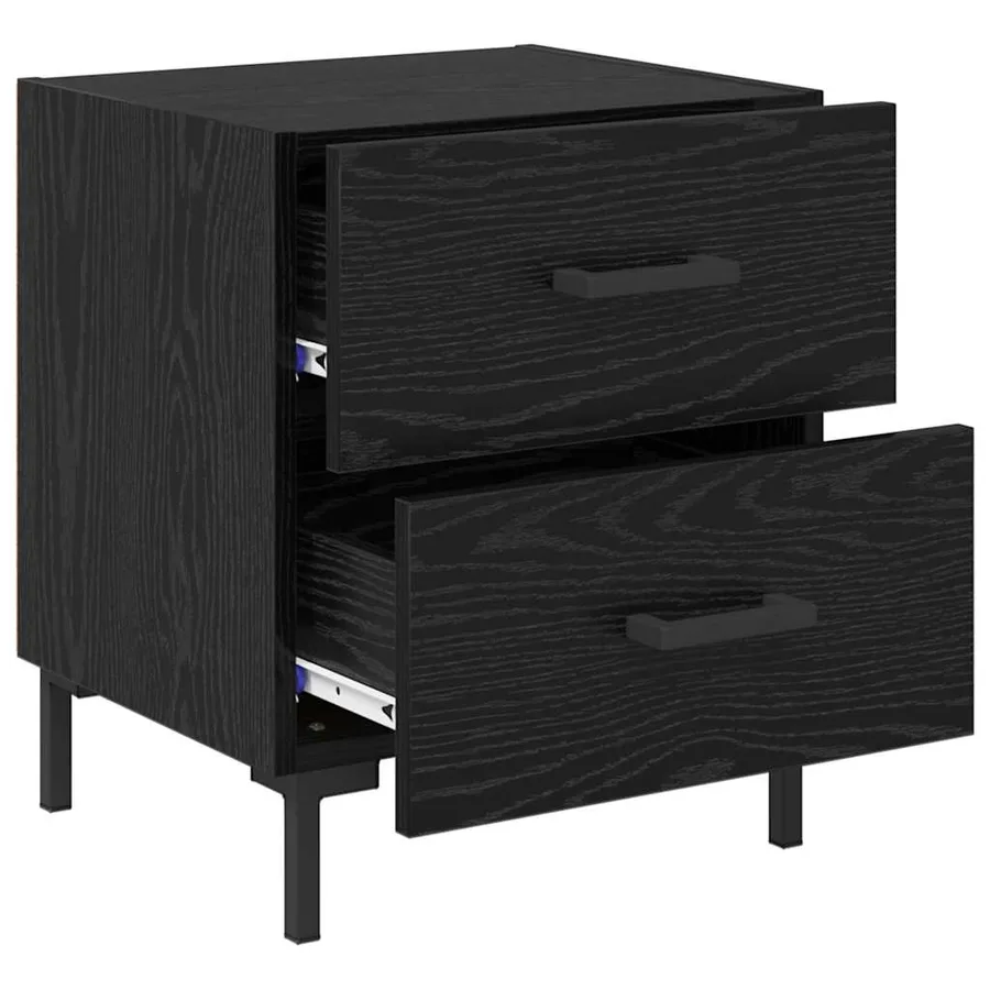 Cabinet de chevet 2 pcs Chêne noir 40 x 35 x 47,5 cm - 5