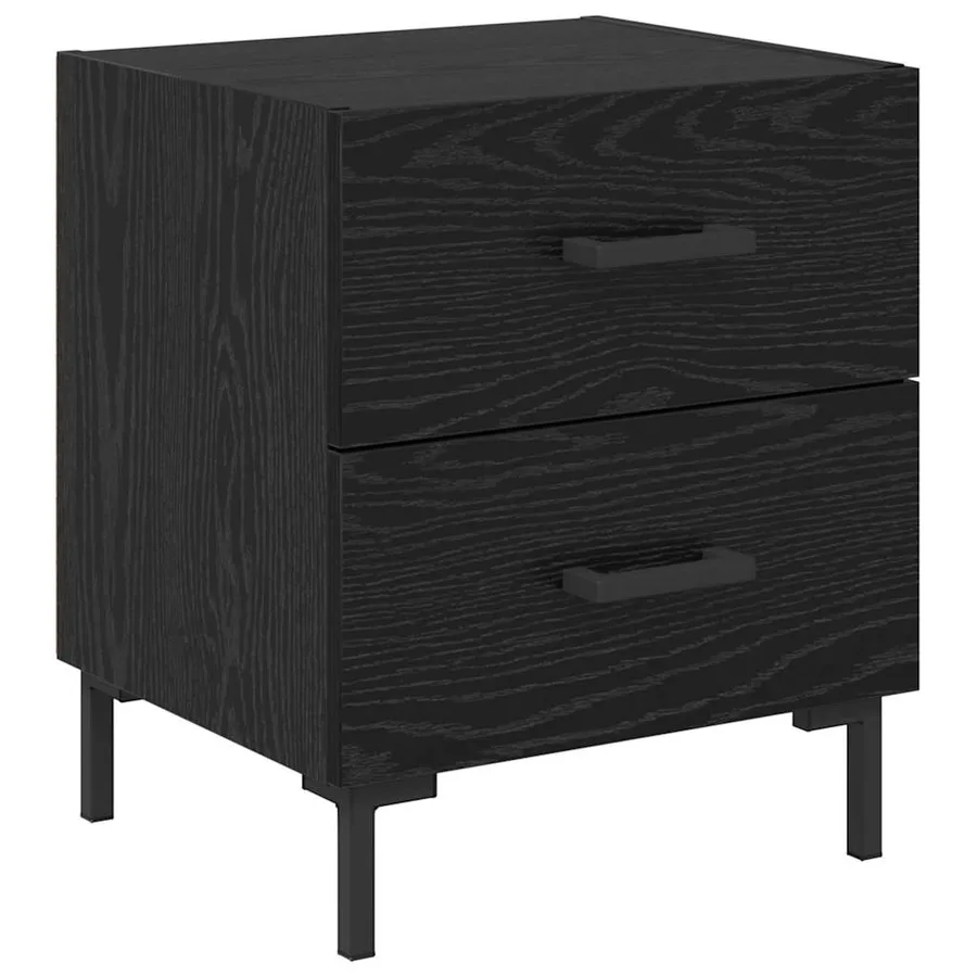 Cabinet de chevet 2 pcs Chêne noir 40 x 35 x 47,5 cm - 6