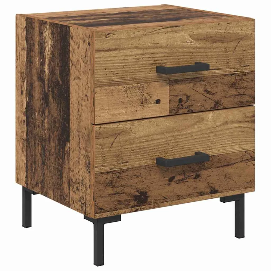 Cabinet de chevet avec tiroir Bois ancien 40 x 35 x 47,5 cm - 2