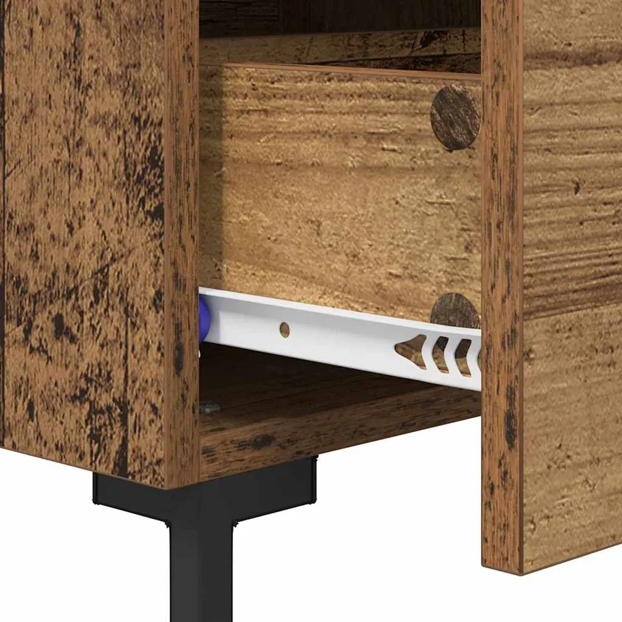 Cabinet de chevet avec tiroir Bois ancien 40 x 35 x 47,5 cm - 9