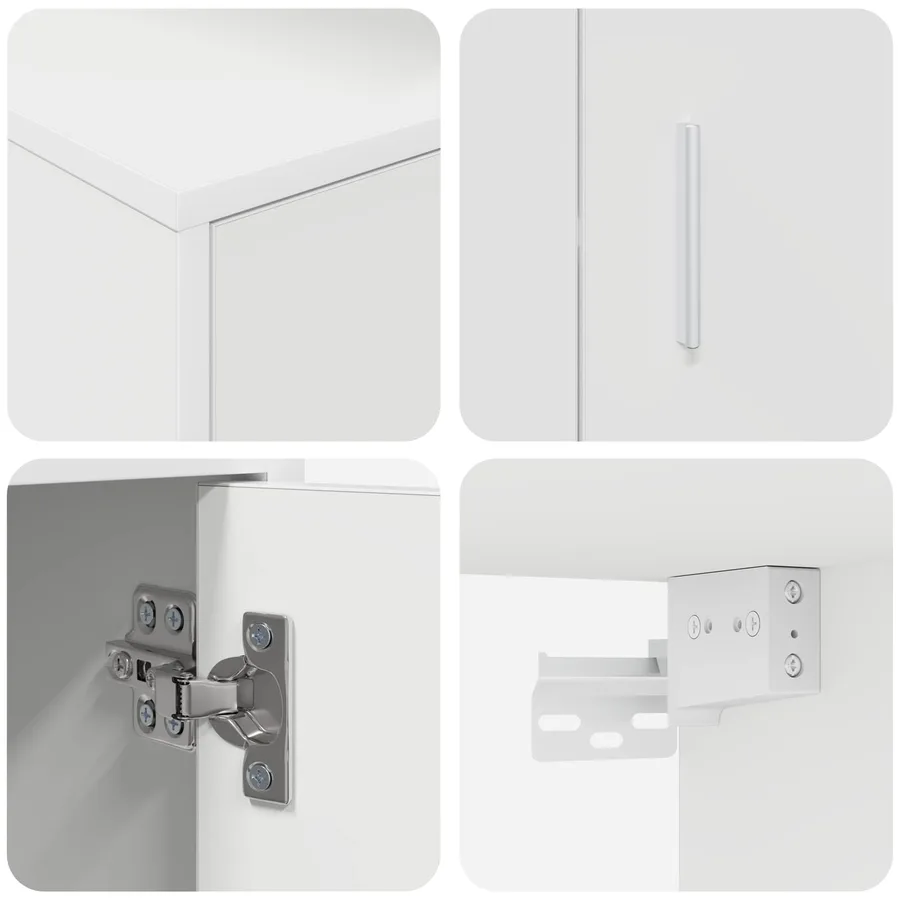 Ensemble meuble TV Blanc Bois d'ingénierie - 10