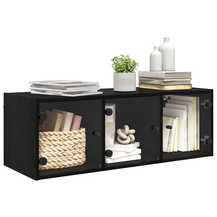 Meuble mural Chêne noir 102 x 37 x 35 cm Bois d'ingénierie - 3