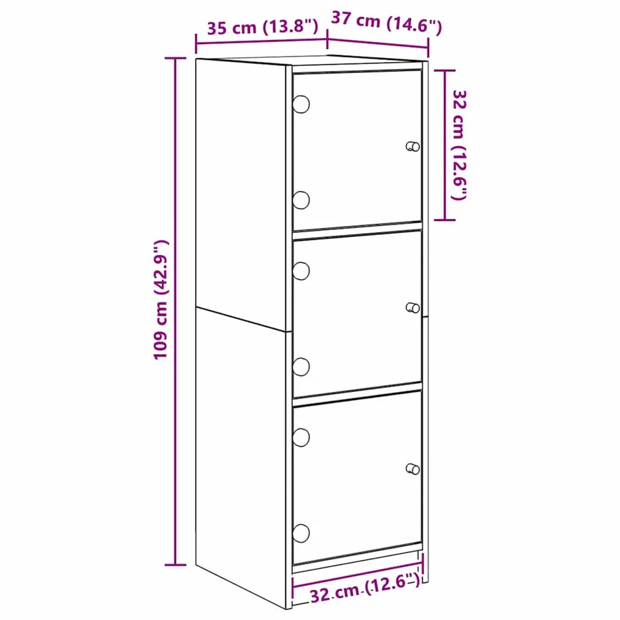 Haut Armoire Chêne artisanal 35 x 37 x 109 cm Bois d'ingénierie - 13