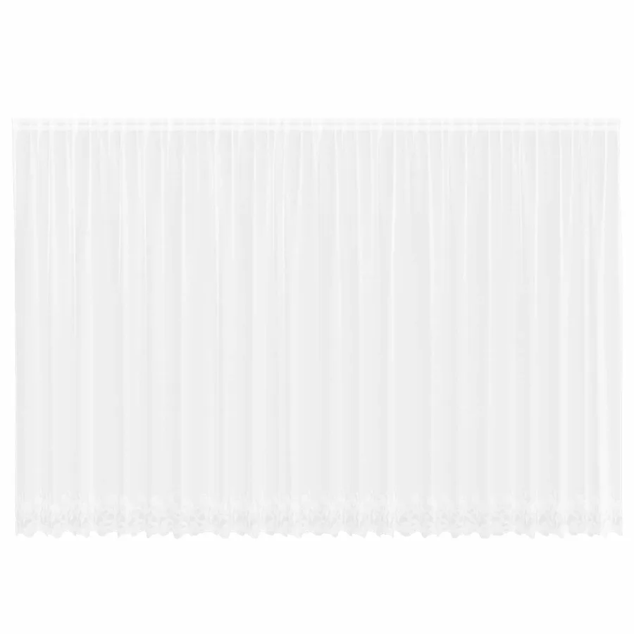 Rideau en Dentelle Floral Blanc 245 x 600 cm Polyester - 2