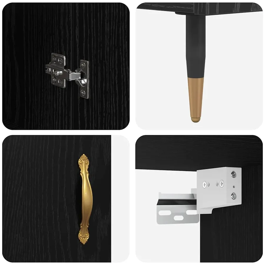 Haut Armoire Chêne noir 69,5 x 34 x 90 cm Bois d'ingénierie - 11