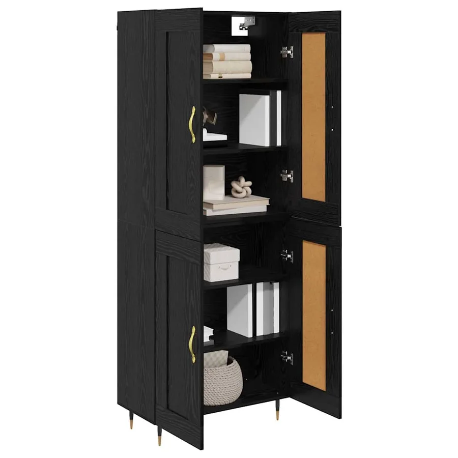 Haut Armoire Chêne noir 69,5 x 34 x 90 cm Bois d'ingénierie - 3