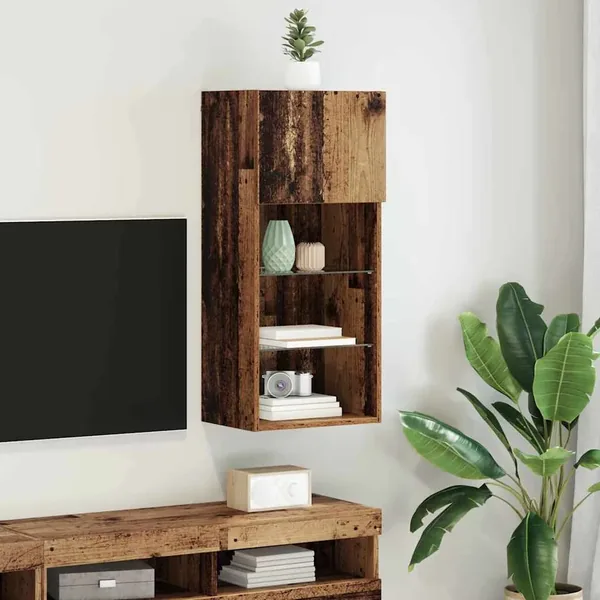 Meuble TV mural Bois ancien 40,5 x 30 x 90 cm Bois d'ingénierie