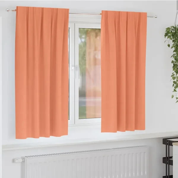 Rideaux occultants avec anneaux 2 pcs Couleur terre cuite