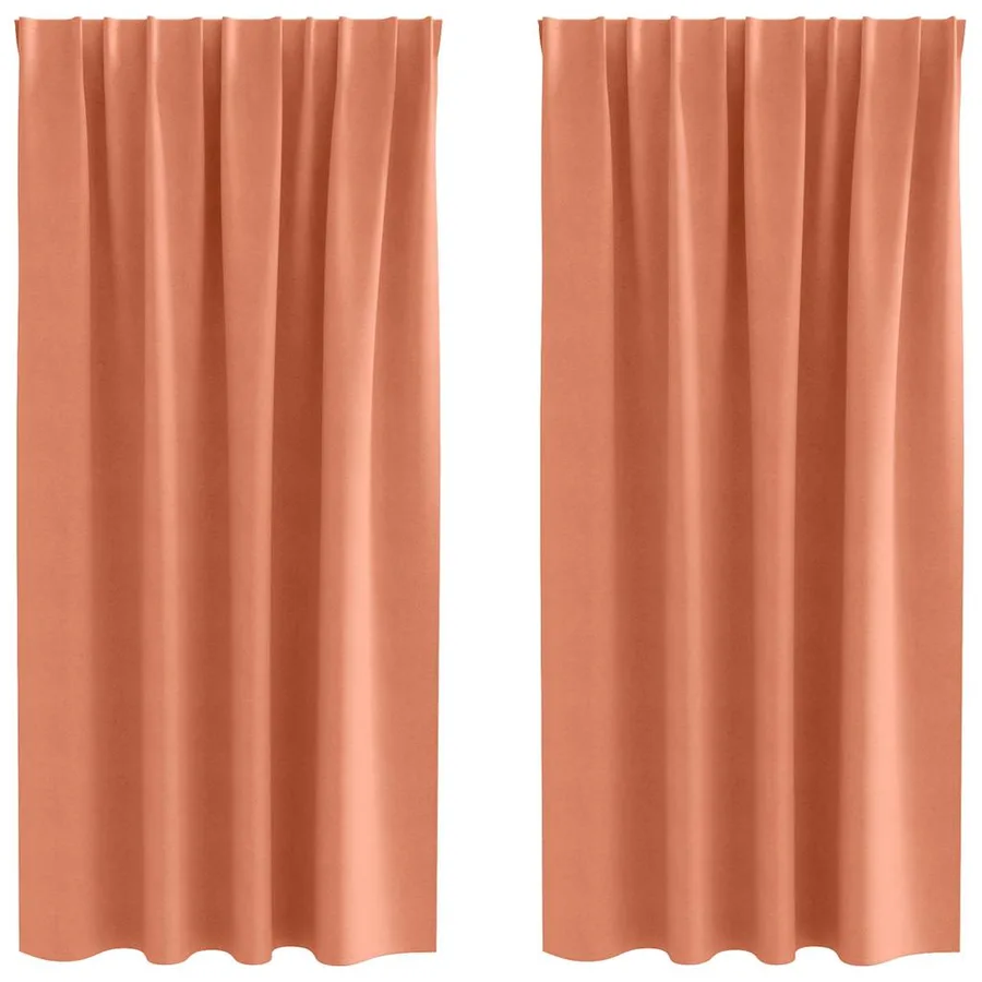 Rideaux occultants avec anneaux 2 pcs Couleur terre cuite - 2