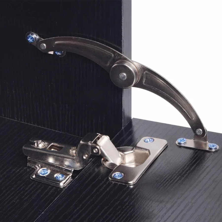 8 pièces de mobilier de salle de bain et lavabo Noir - 4