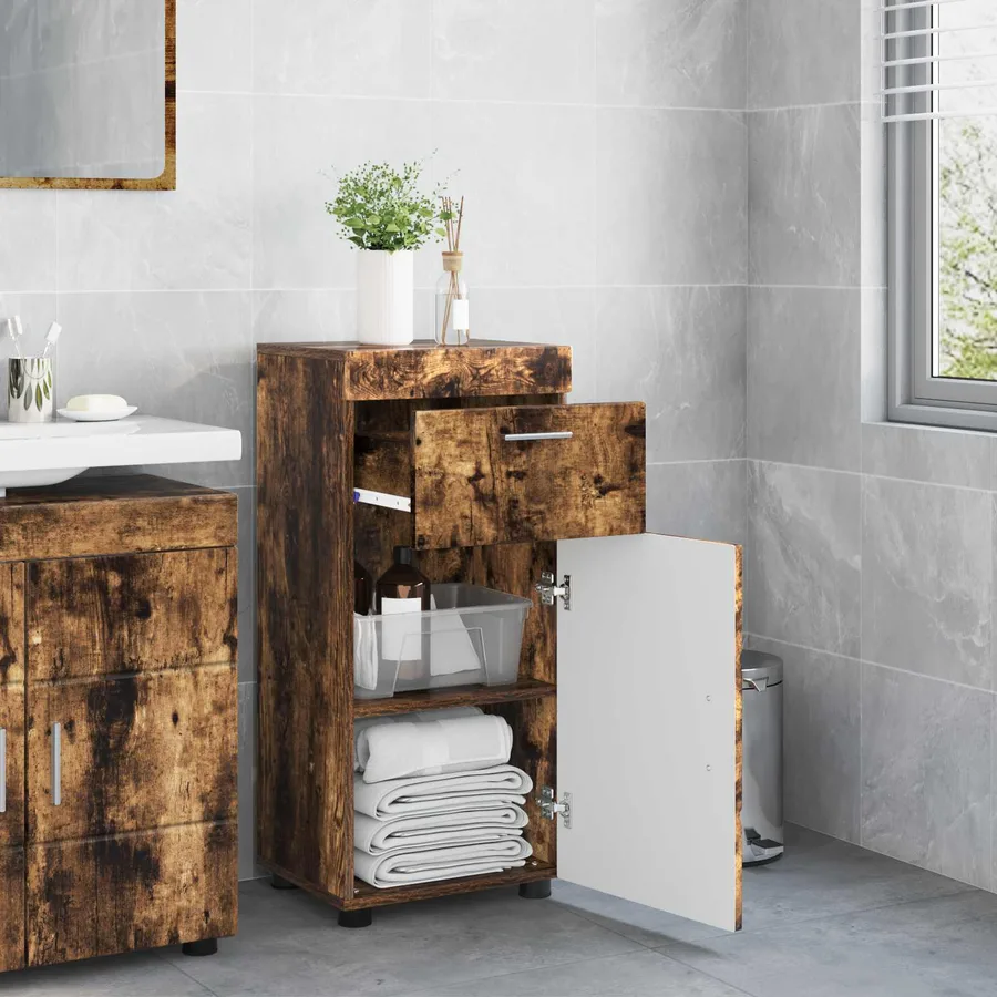 Ensemble d'armoire de salle de bain TULUM Chêne fumé - 4