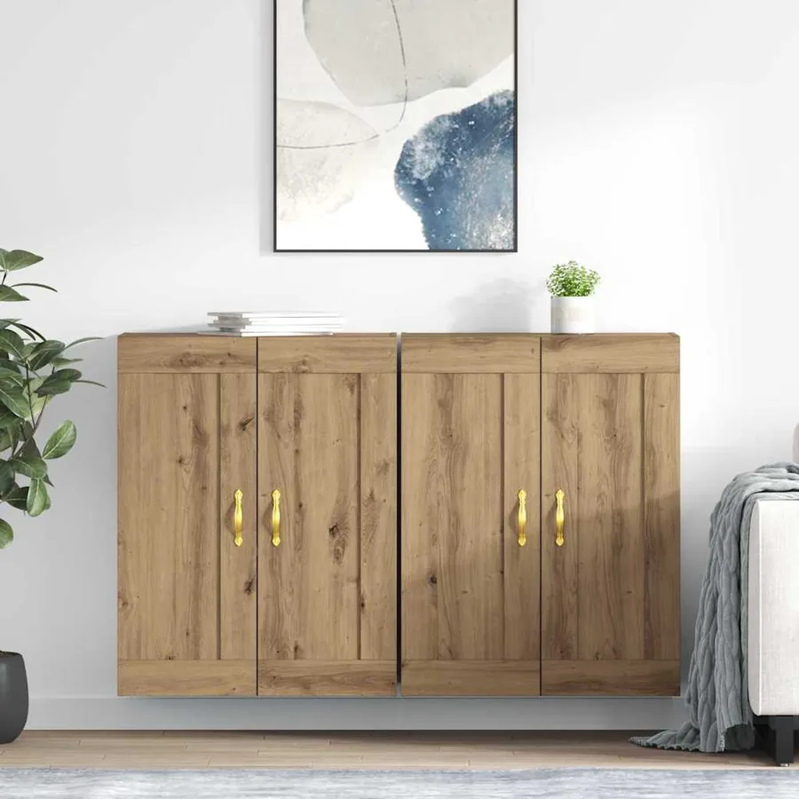 Meuble mural 2 pcs Chêne artisanal 69,5 x 34 x 90 cm