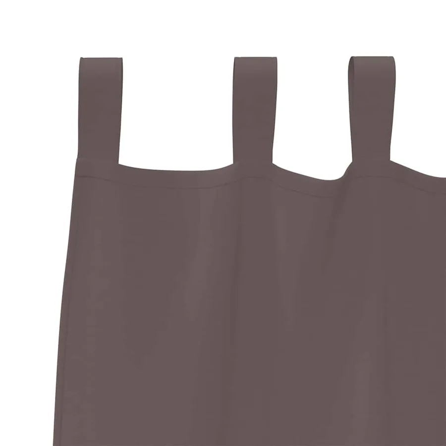 Rideaux occultants avec anneaux 2 pcs Marron foncé 140 x 140 cm - 5