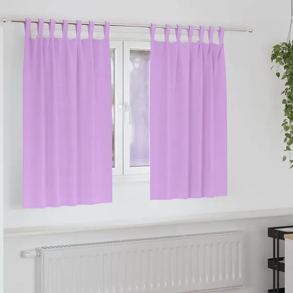 Rideaux occultants avec anneaux 2 pcs Violet 140 x 140 cm