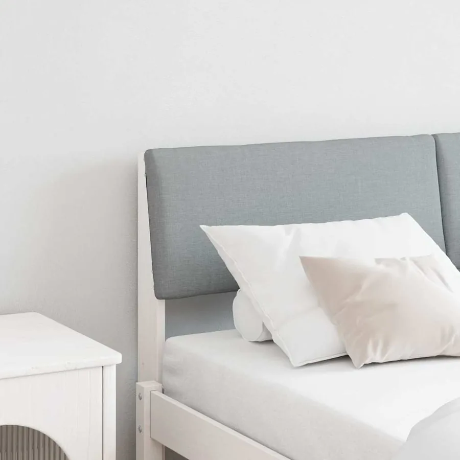 Tête de lit capitonnée Gris clair 135 cm Pin massif