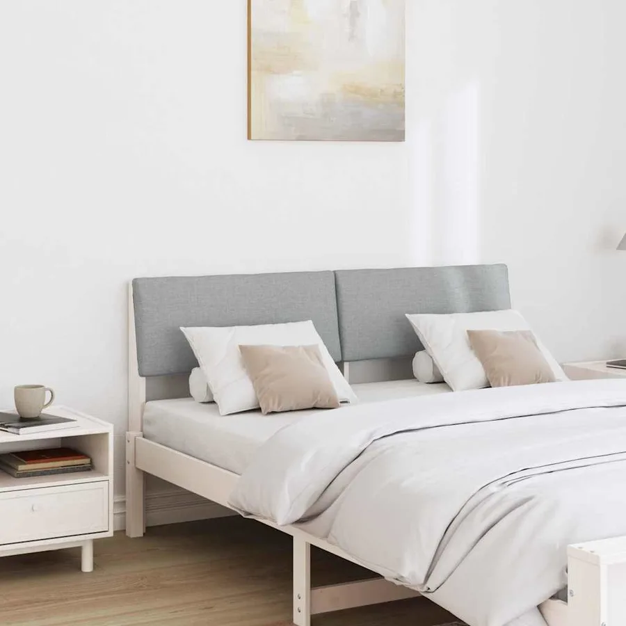 Tête de lit capitonnée Gris clair 135 cm Pin massif - 3