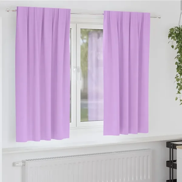 Rideaux occultants avec anneaux 2 pcs Violet 175 x 140 cm