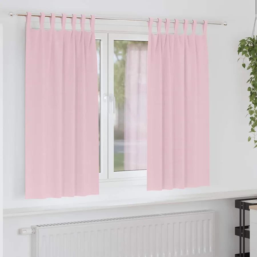 Rideaux occultants avec anneaux 2 pcs Rose bébé 175 x 140 cm