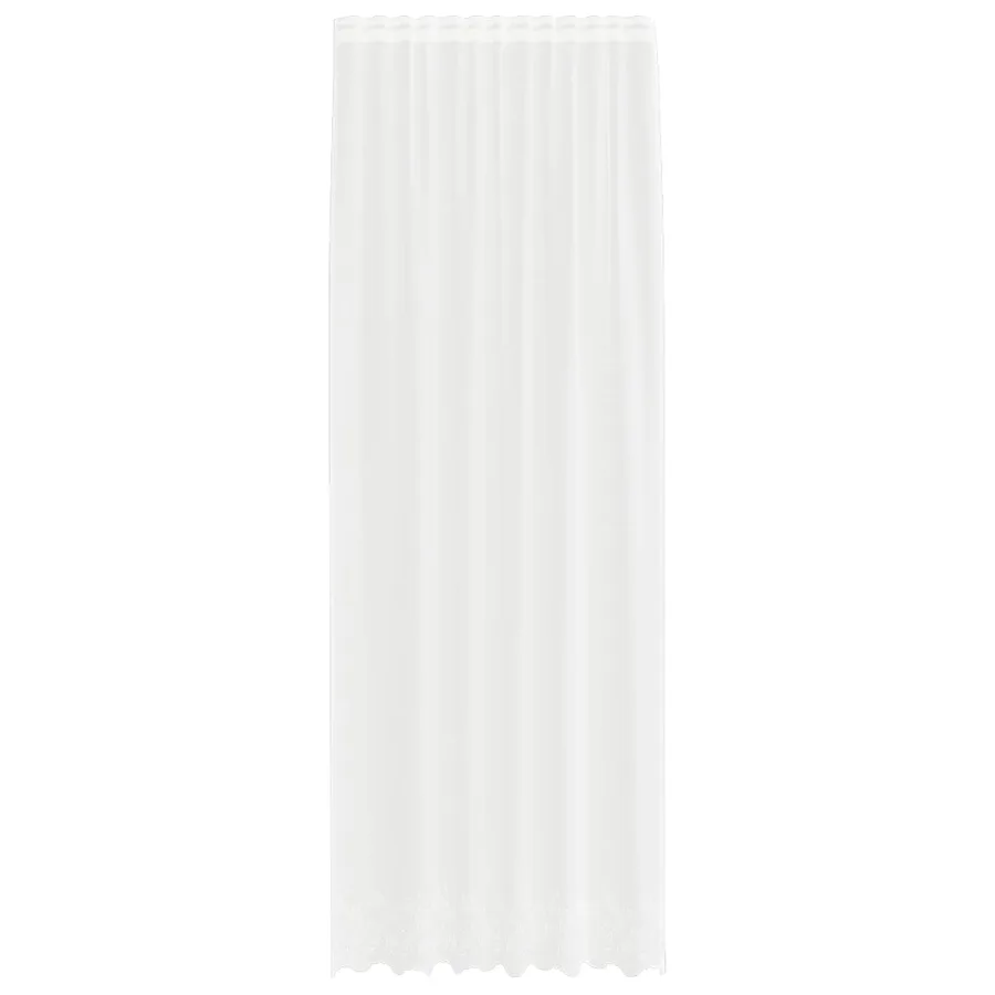 Rideau en Dentelle Floral Blanc 260 x 150 cm Polyester - 2