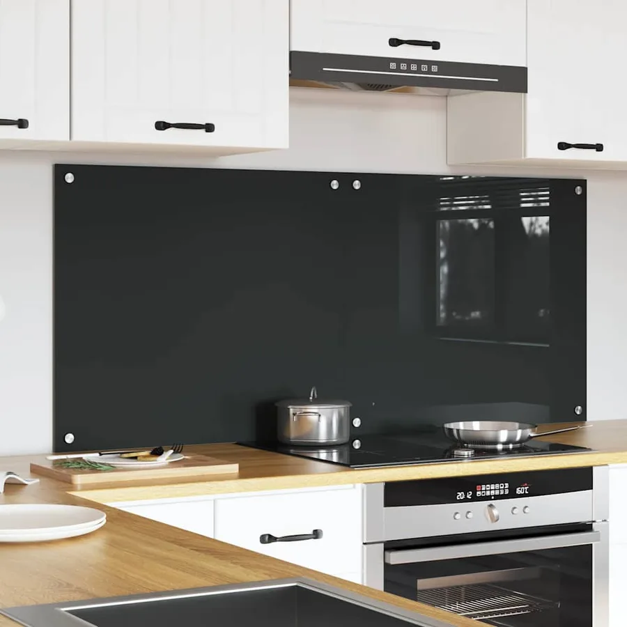 Crédence de cuisine 2 pcs Gris foncé 70 x 60 cm verre trempé - 3